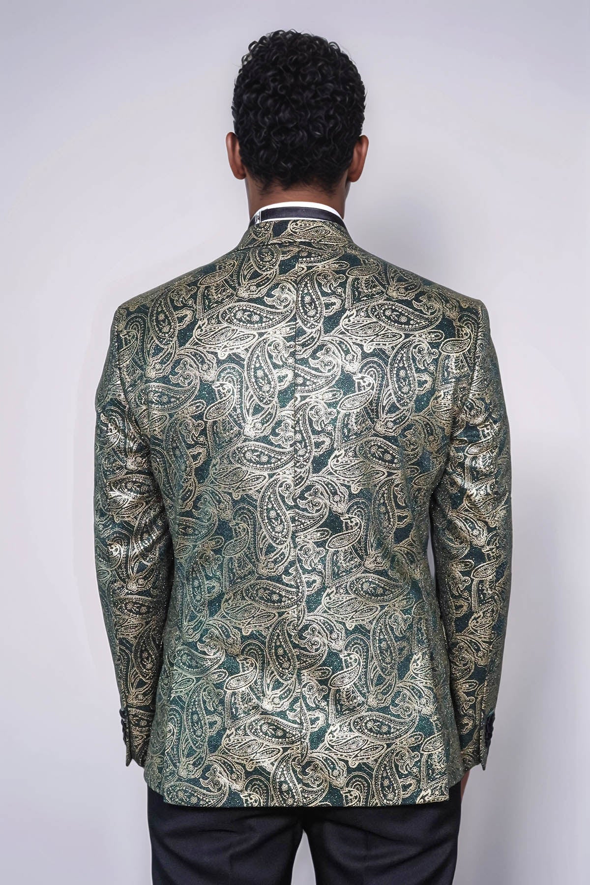 Paisley Peak Lapel Green Men Stage Tuxedo Jacket - Wessi - Luzilly Bridal & Apparel