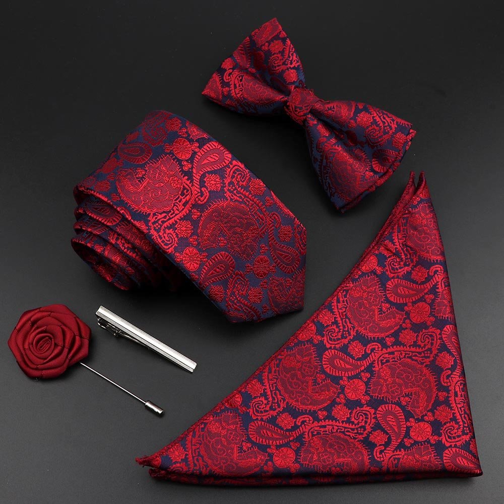 Paisley Silk Tie Set - Luzilly Bridal & Apparel