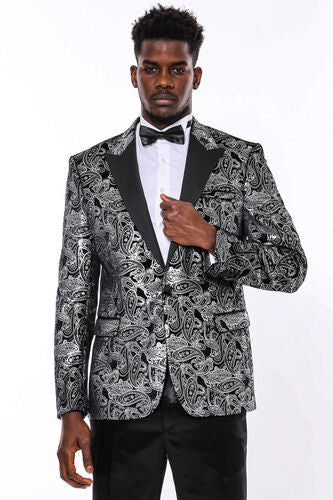 Paisley Velvet Slim-Fit Dinner Jacket - Luzilly Bridal & Apparel