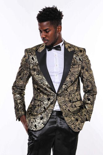 Paisley Velvet Slim-Fit Dinner Jacket - Luzilly Bridal & Apparel