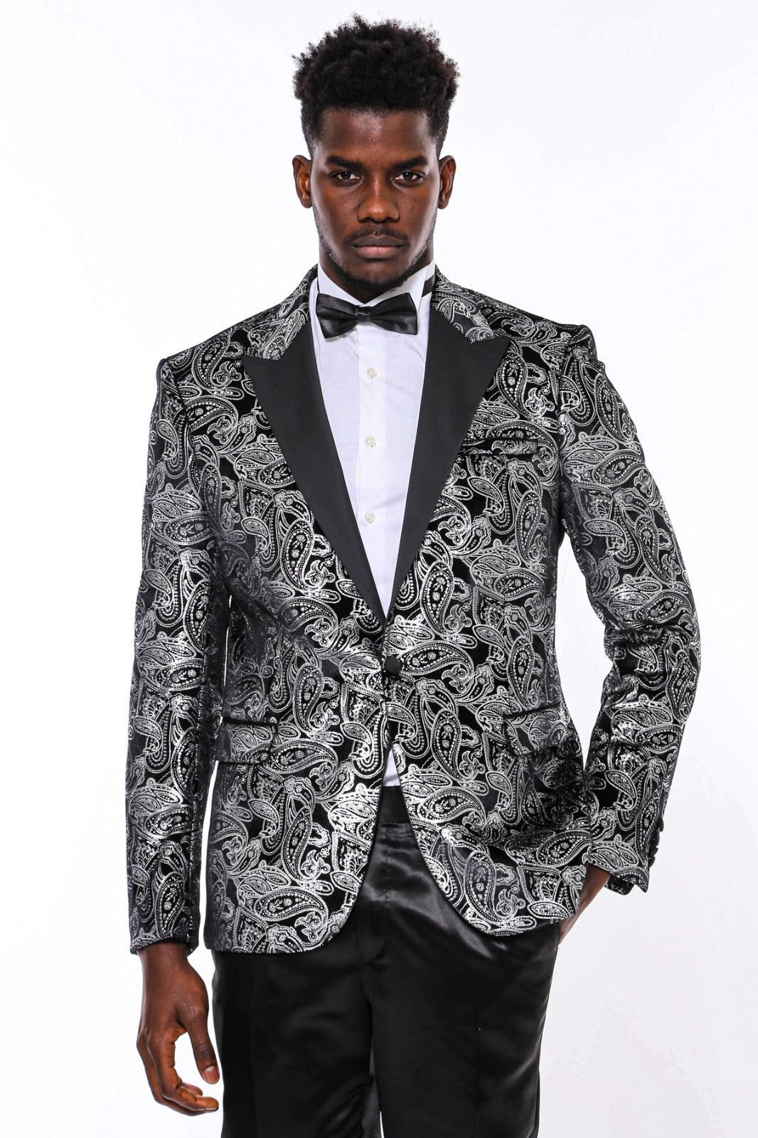 Paisley Velvet Slim-Fit Dinner Jacket - Luzilly Bridal & Apparel