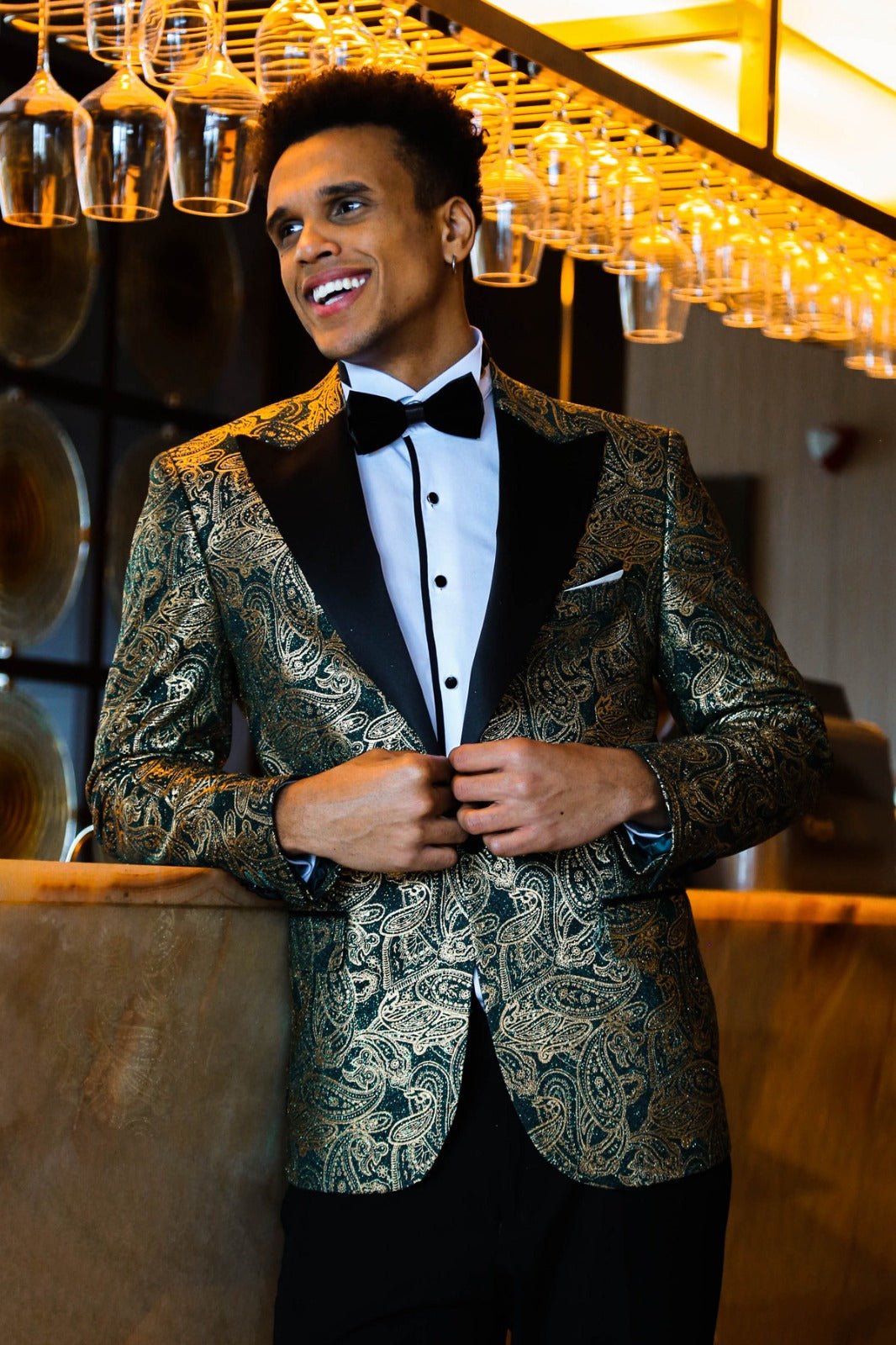 Paisley Velvet Slim-Fit Dinner Jacket - Luzilly Bridal & Apparel