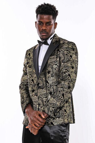 Paisley Velvet Slim-Fit Dinner Jacket - Luzilly Bridal & Apparel