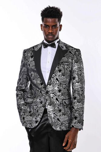Paisley Velvet Slim-Fit Dinner Jacket - Luzilly Bridal & Apparel
