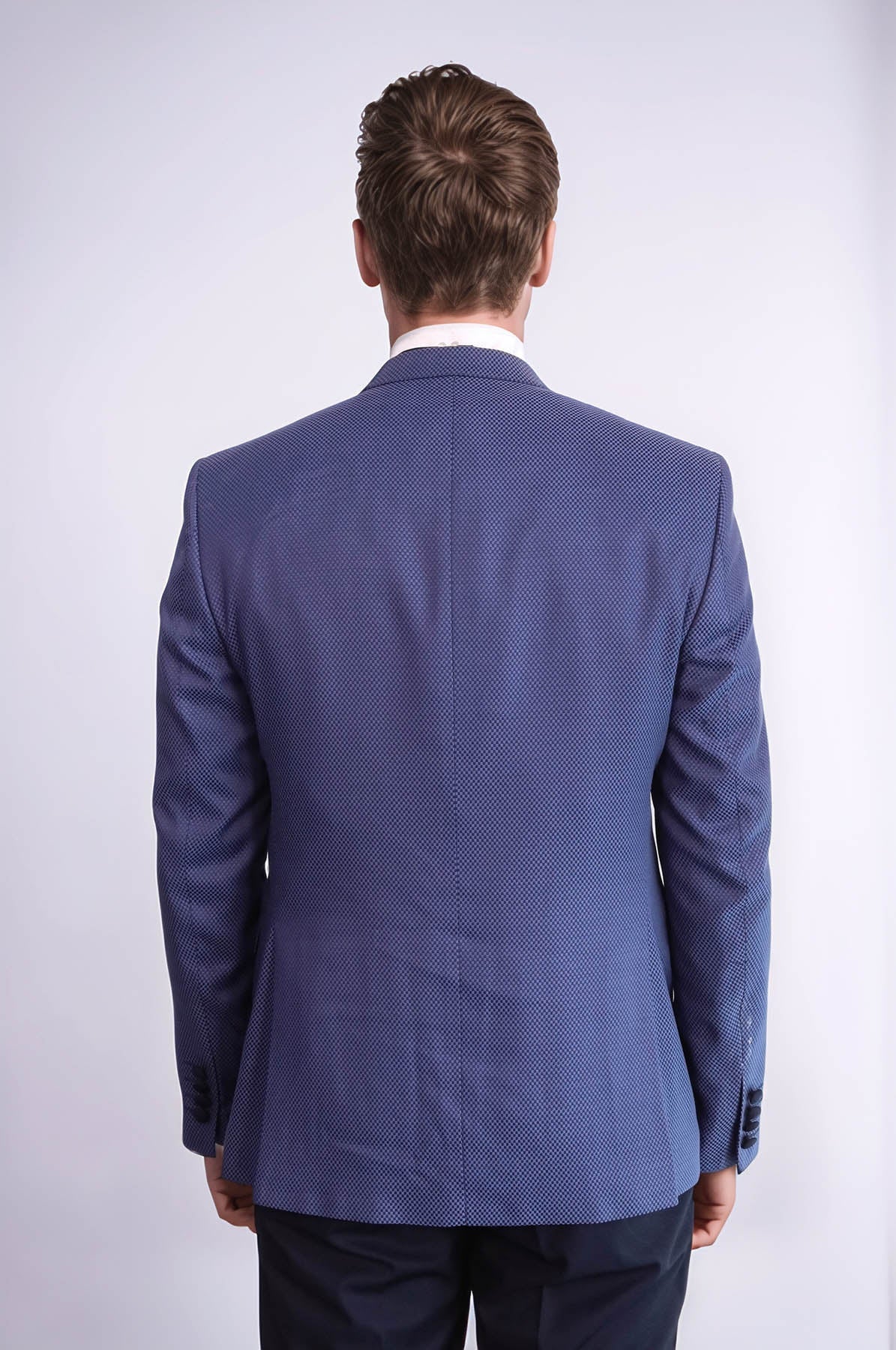Patterned Blazer Navy Blue Mens Tuxedo - Wessi - Luzilly Bridal & Apparel