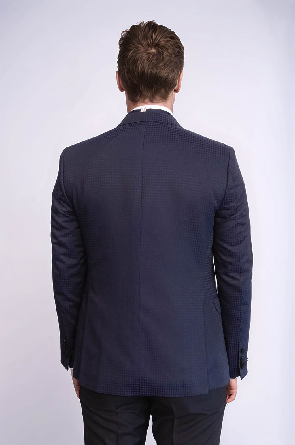 Patterned Jacket Combined Navy Blue Tuxedo | Wessi - Luzilly Bridal & Apparel
