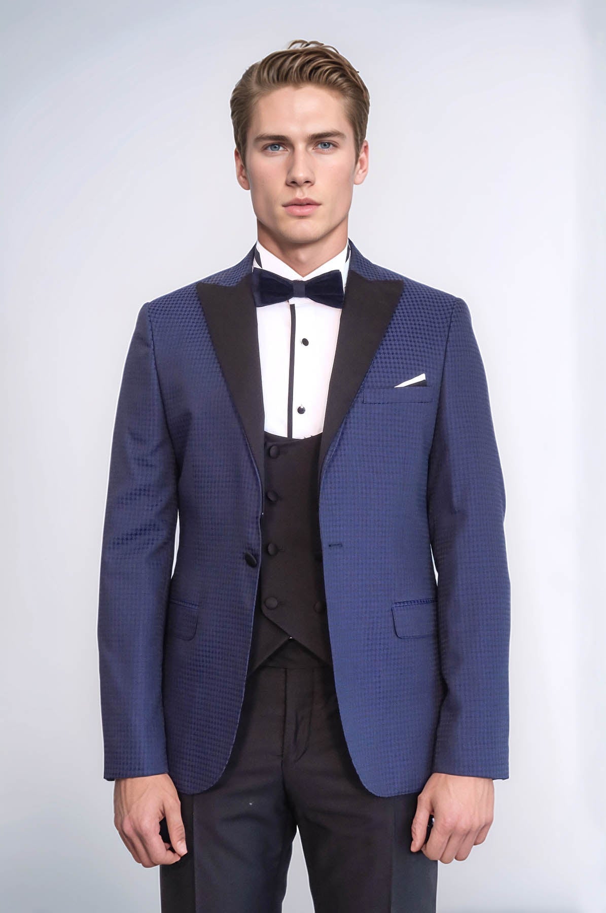 Patterned Jacket Navy Blue Tuxedo | Wessi - Luzilly Bridal & Apparel