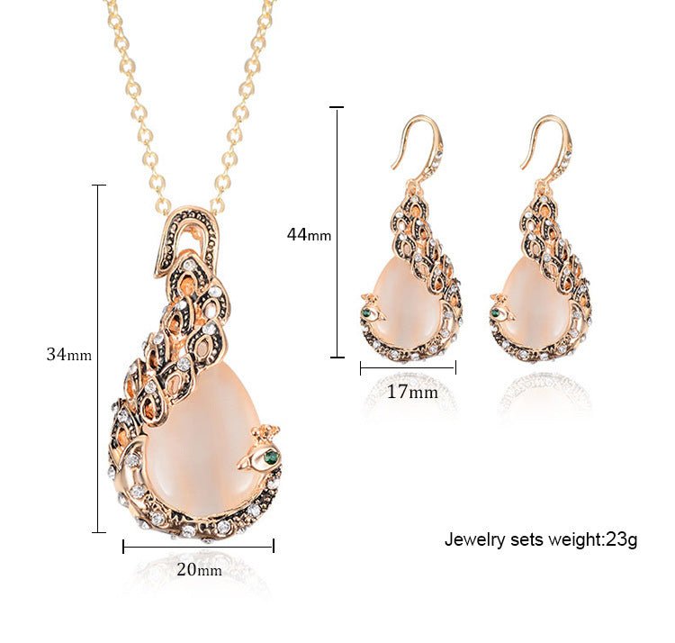 Peacock Opal Bridal Jewelry Set - Luzilly Bridal & Apparel