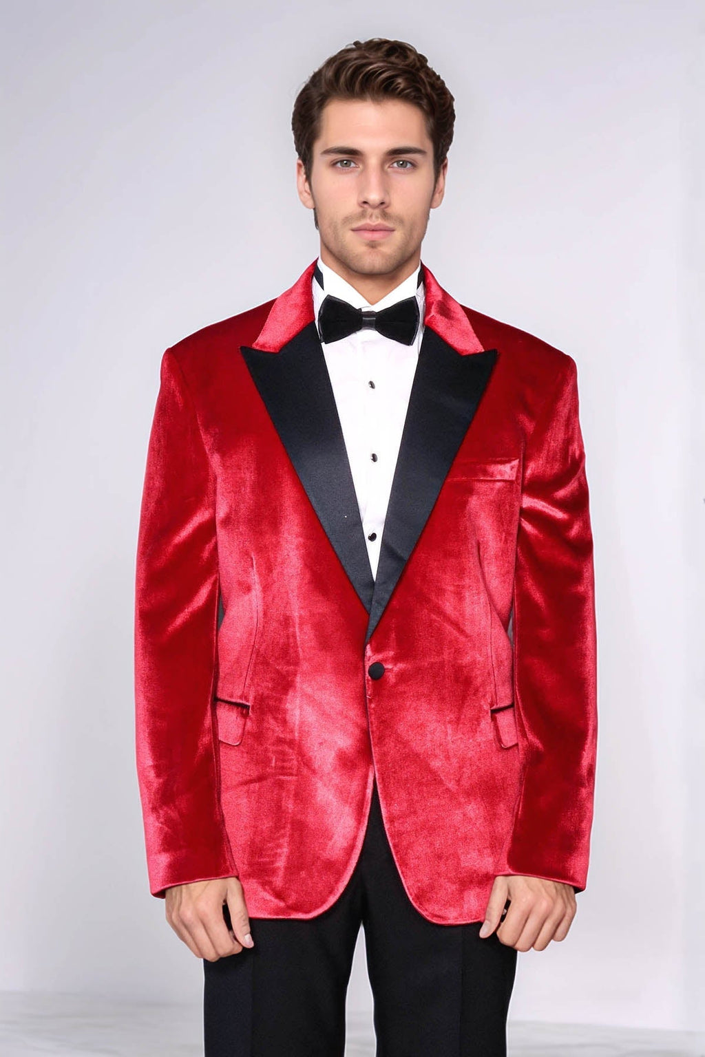 Peak Lapel Velvet Red Men Wedding Tuxedo Blazer - Wessi - Luzilly Bridal & Apparel
