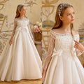 Pearl Beaded Ball Gown Flower Girl Dress - Luzilly Bridal & Apparel