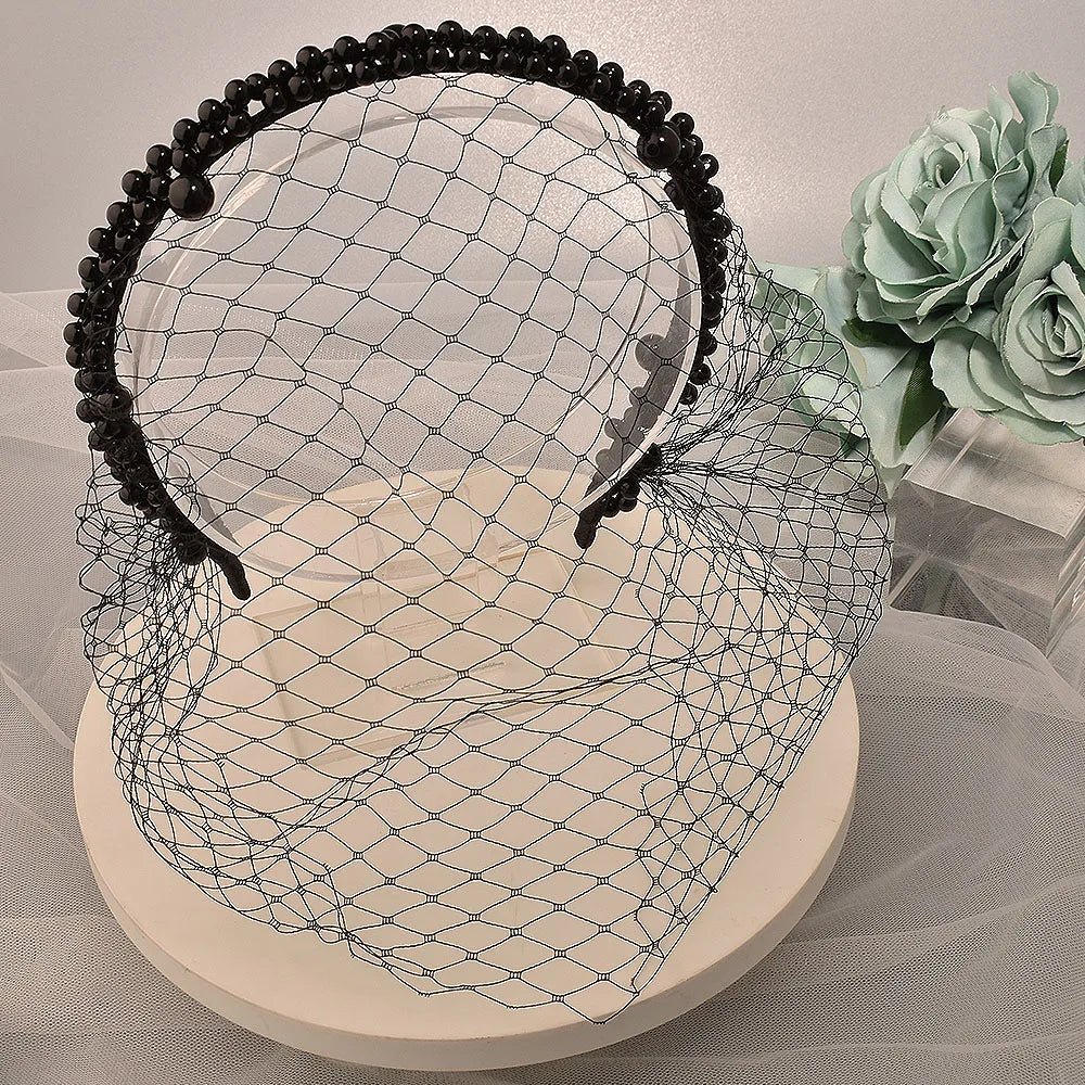 Pearl Beaded Birdcage Wedding Veil - Luzilly Bridal & Apparel