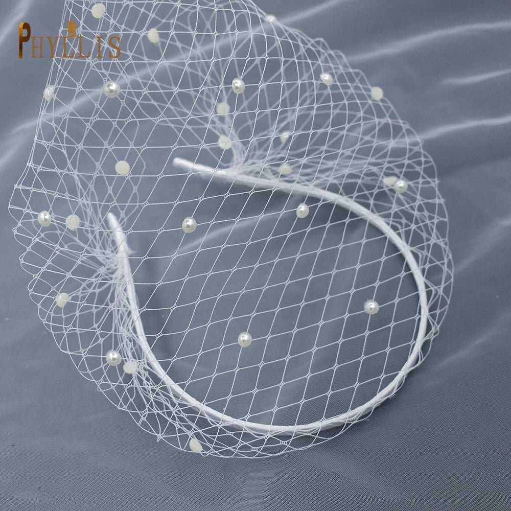 Pearl Beaded Birdcage Wedding Veil - Luzilly Bridal & Apparel