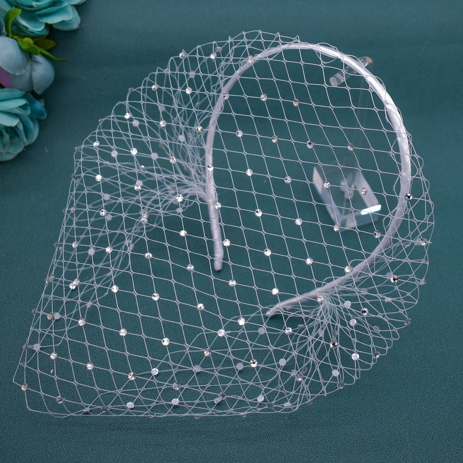 Pearl Beaded Birdcage Wedding Veil - Luzilly Bridal & Apparel