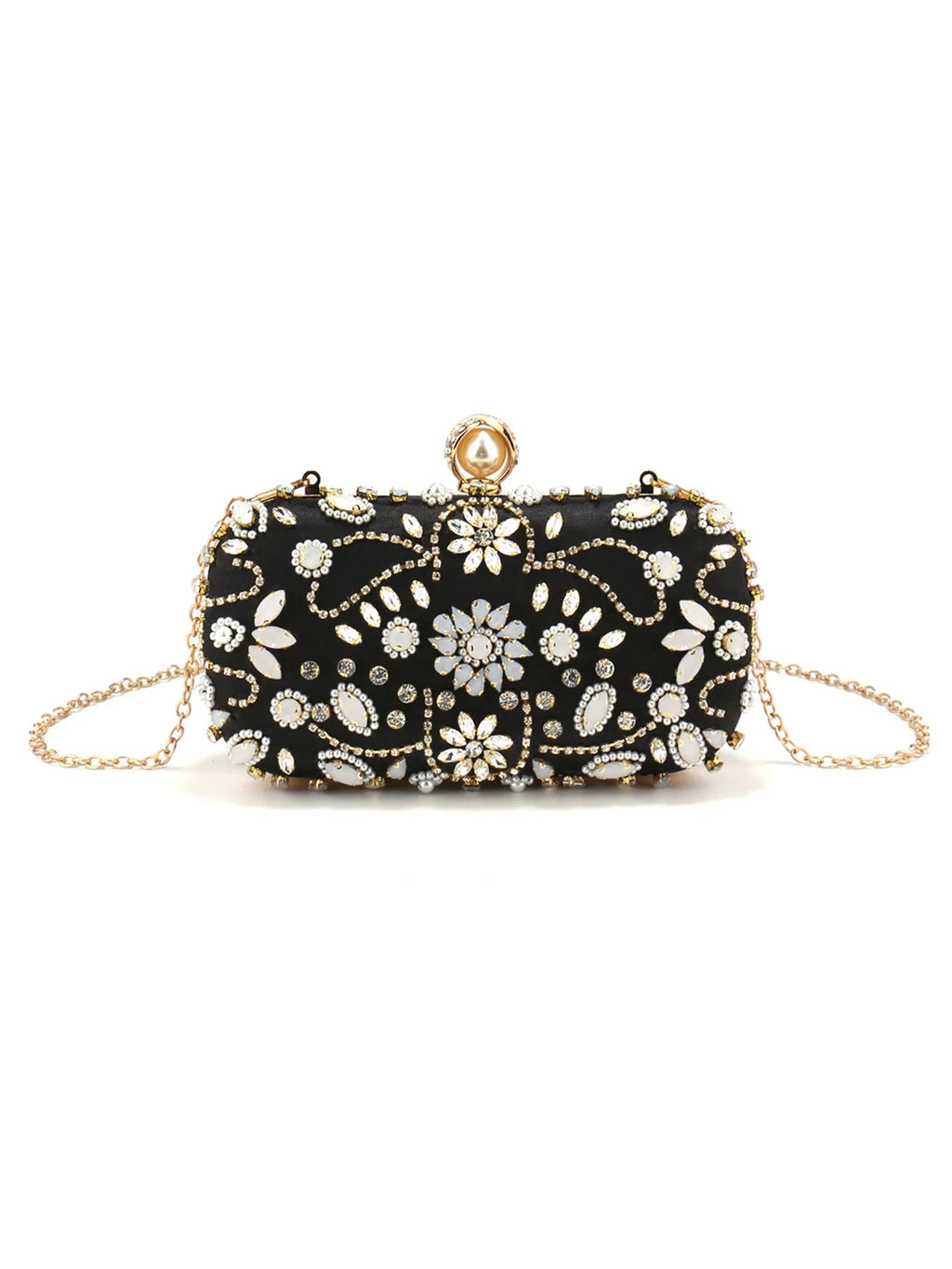 Pearl Beaded Diamond Evening Clutch - Luzilly Bridal & Apparel