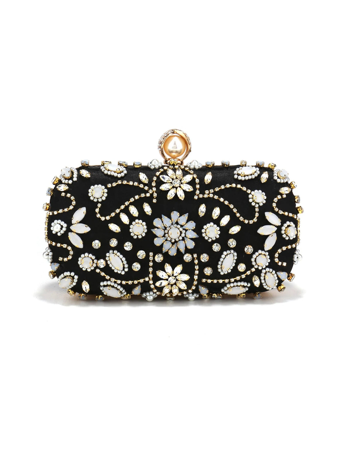Pearl Beaded Diamond Evening Clutch - Luzilly Bridal & Apparel