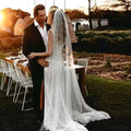 Pearl Beaded Single-Layer Cathedral Wedding Veil - Luzilly Bridal & Apparel