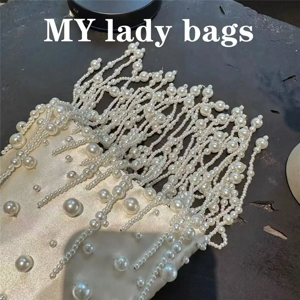Pearl Beaded Tassel Clutch - Luzilly Bridal & Apparel