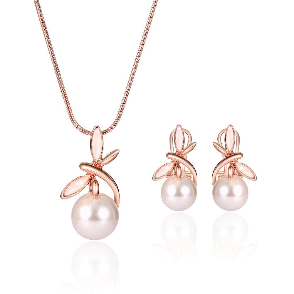Pearl Bridal Necklace & Earring Set - Luzilly Bridal & Apparel