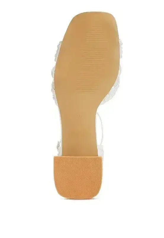 Pearl Bridal Sandals - Low Heel Satin Shoes - Wedding Party Comfort - Luzilly Bridal & Apparel