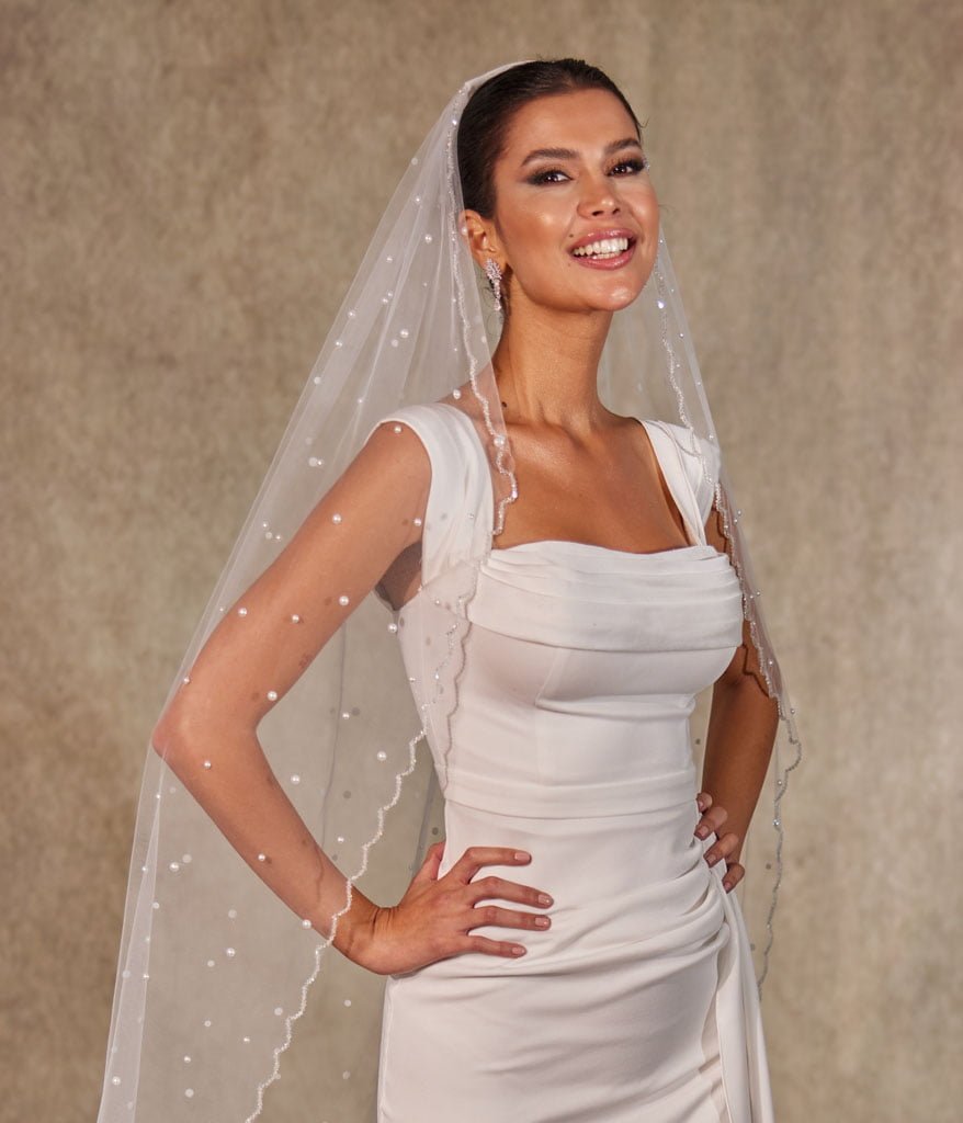 Pearl Cathedral Wedding Veil - Luzilly Bridal & Apparel