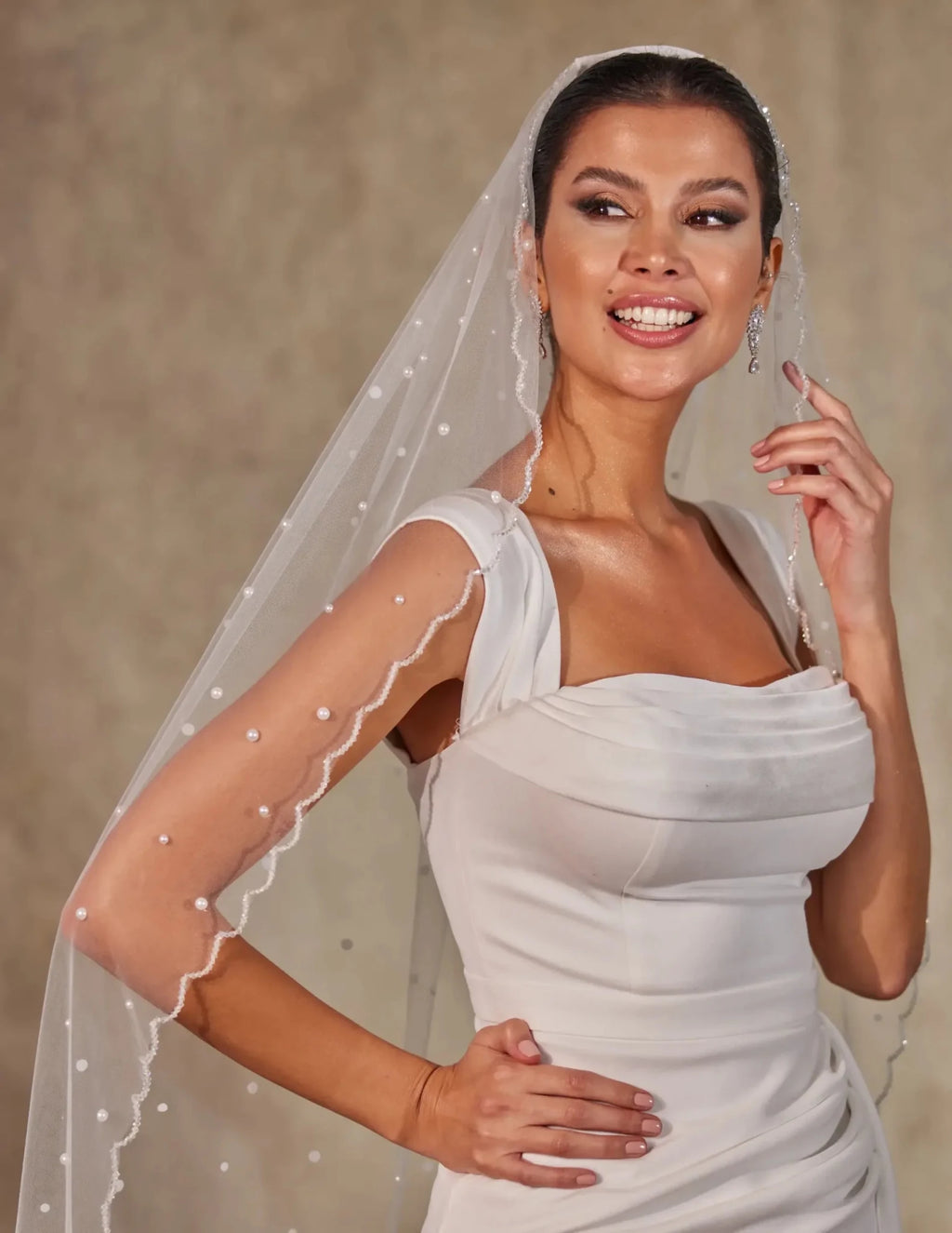 Pearl Cathedral Wedding Veil - Luzilly Bridal & Apparel