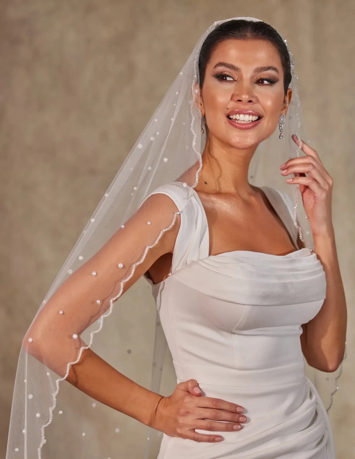 Pearl Cathedral Wedding Veil - Luzilly Bridal & Apparel
