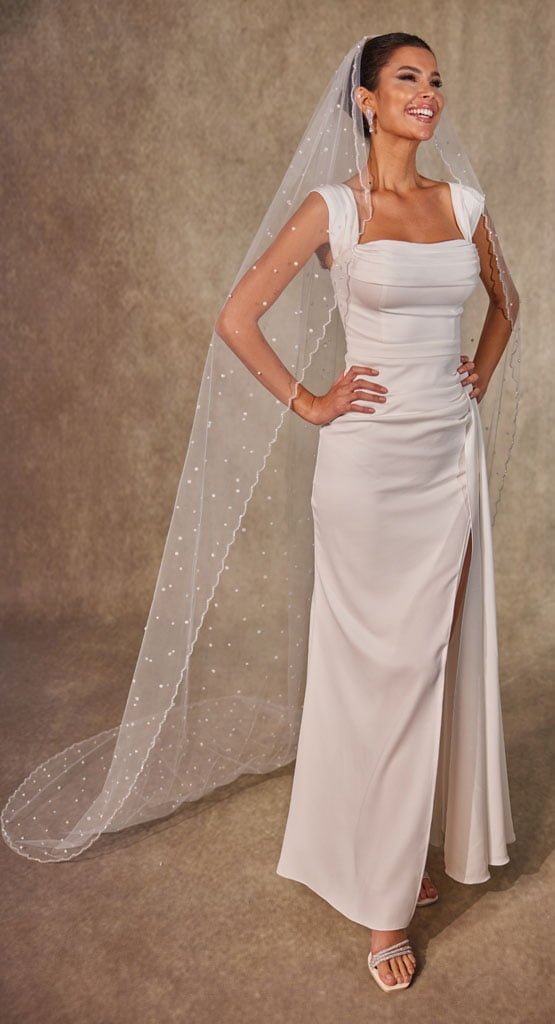 Pearl Cathedral Wedding Veil - Luzilly Bridal & Apparel