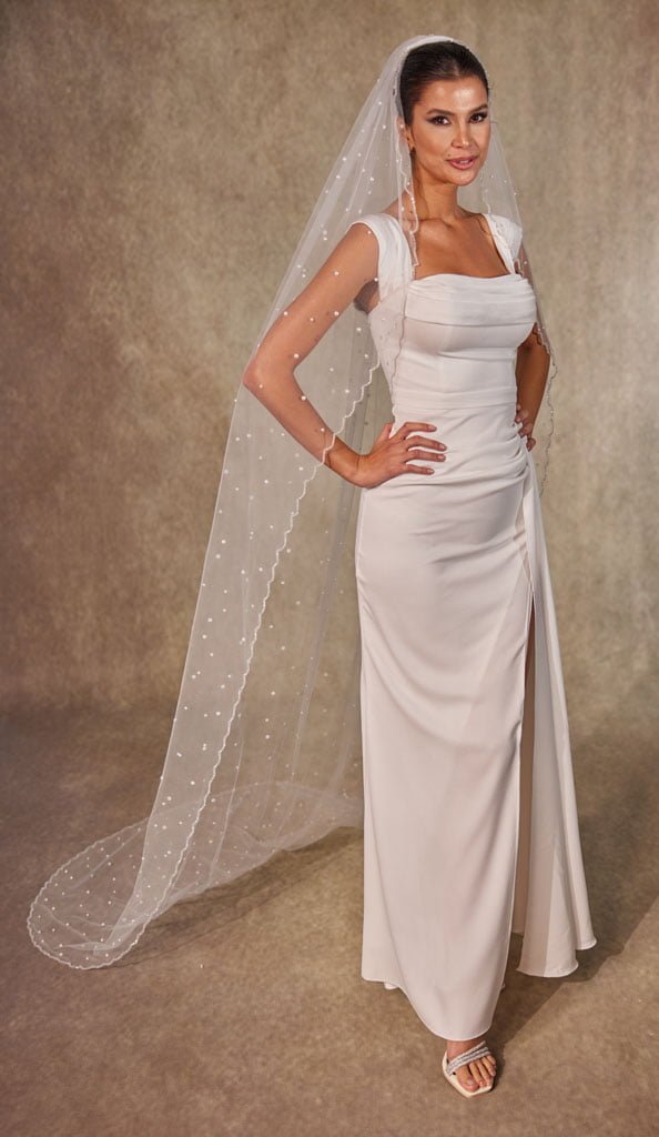 Pearl Cathedral Wedding Veil - Luzilly Bridal & Apparel