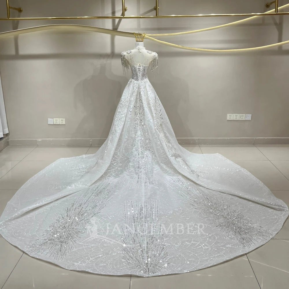 Pearl Corset Mermaid Wedding Gown with Removable Neckline - Luzilly Bridal & Apparel