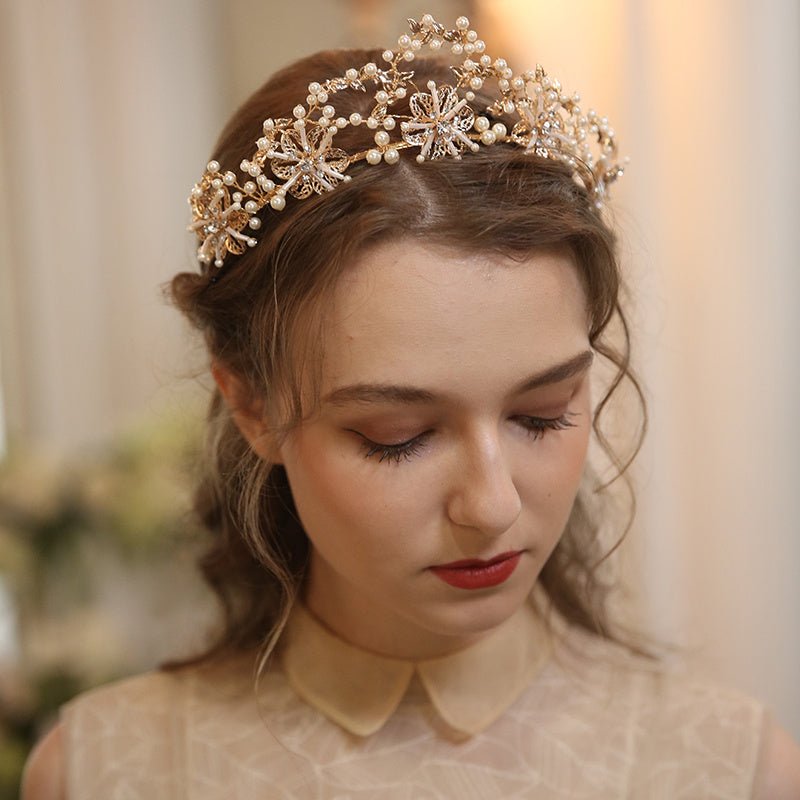 Pearl & Crystal Bridal Crown - Luzilly Bridal & Apparel