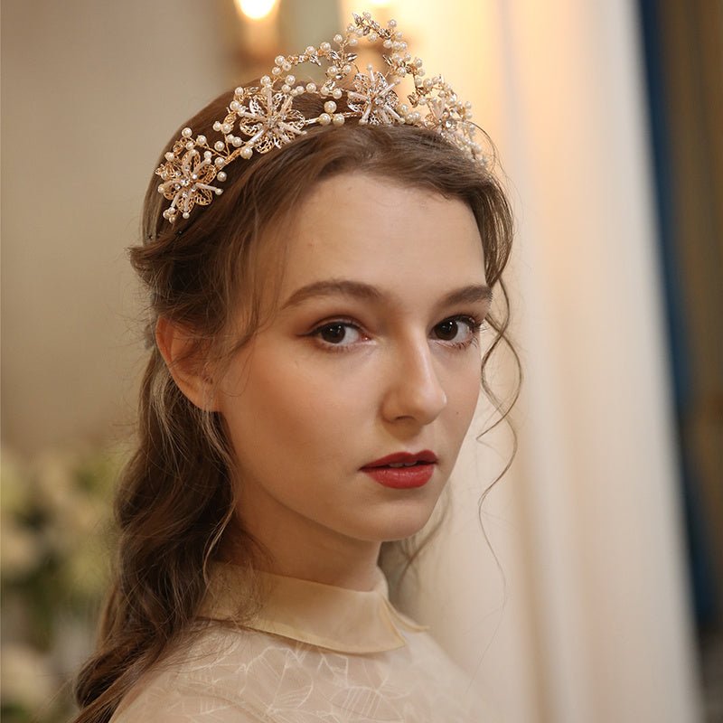 Pearl & Crystal Bridal Crown - Luzilly Bridal & Apparel