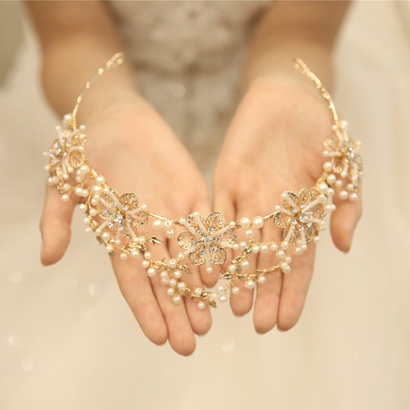 Pearl & Crystal Bridal Crown - Luzilly Bridal & Apparel
