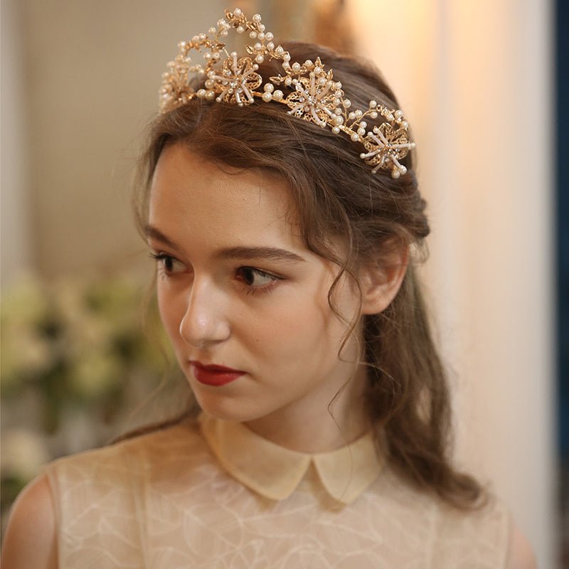 Pearl & Crystal Bridal Crown - Luzilly Bridal & Apparel