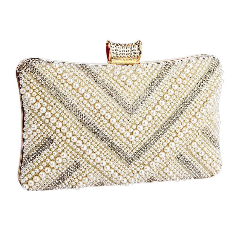 Pearl Envelope Bridal Clutch with Chain - Luzilly Bridal & Apparel