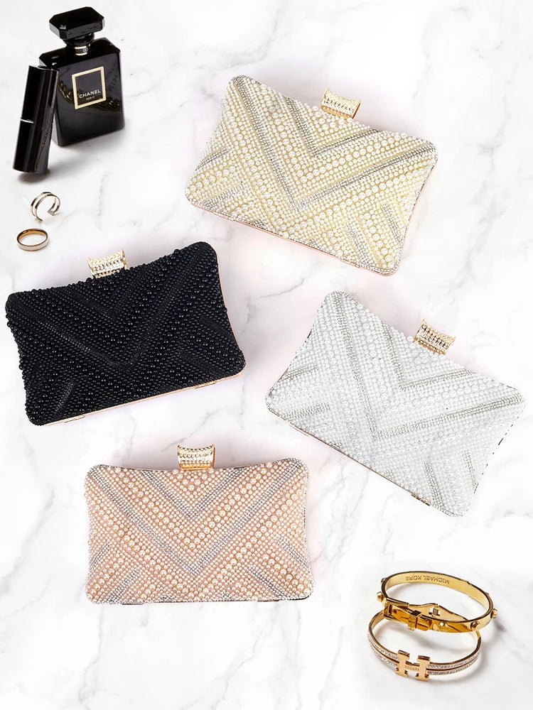 Pearl Envelope Bridal Clutch with Chain - Luzilly Bridal & Apparel
