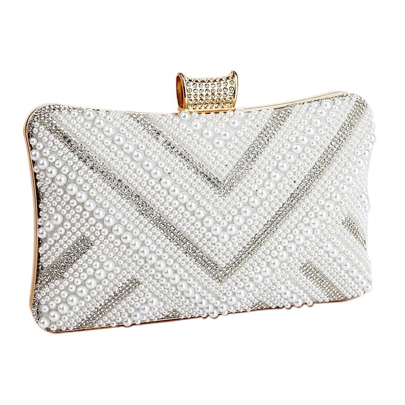 Pearl Envelope Bridal Clutch with Chain - Luzilly Bridal & Apparel