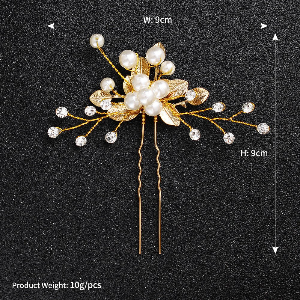 Pearl Floral U-Shaped Bridal Hairpin - Luzilly Bridal & Apparel