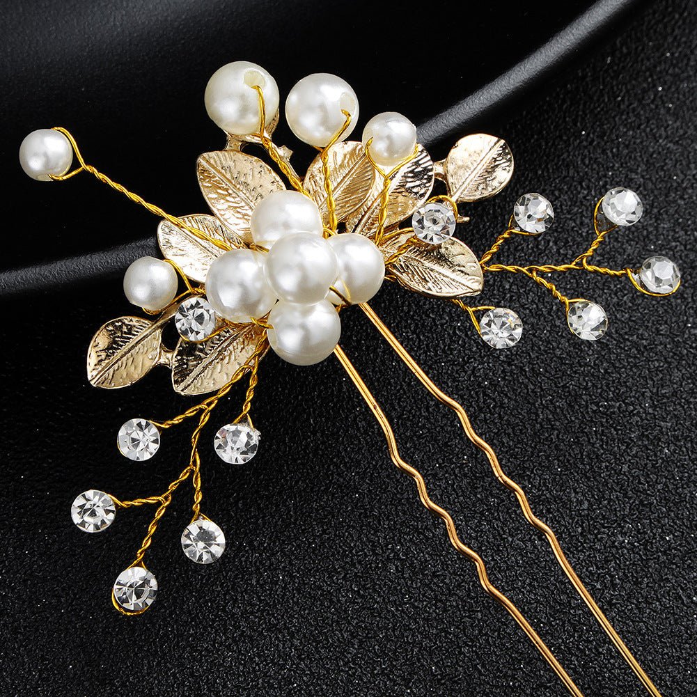 Pearl Floral U-Shaped Bridal Hairpin - Luzilly Bridal & Apparel