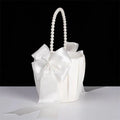 Pearl Handle Satin Flower Girl Petal Basket - Luzilly Bridal & Apparel