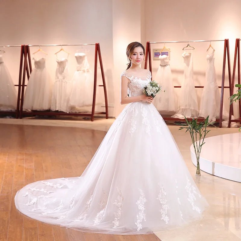 Pearl & Lace A-Line Wedding Gown - Luzilly Bridal & Apparel