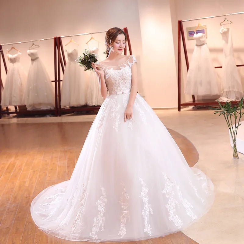 Pearl & Lace A-Line Wedding Gown - Luzilly Bridal & Apparel