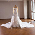Pearl Lace Long-Sleeve A-Line Wedding Gown with Train - Luzilly Bridal & Apparel