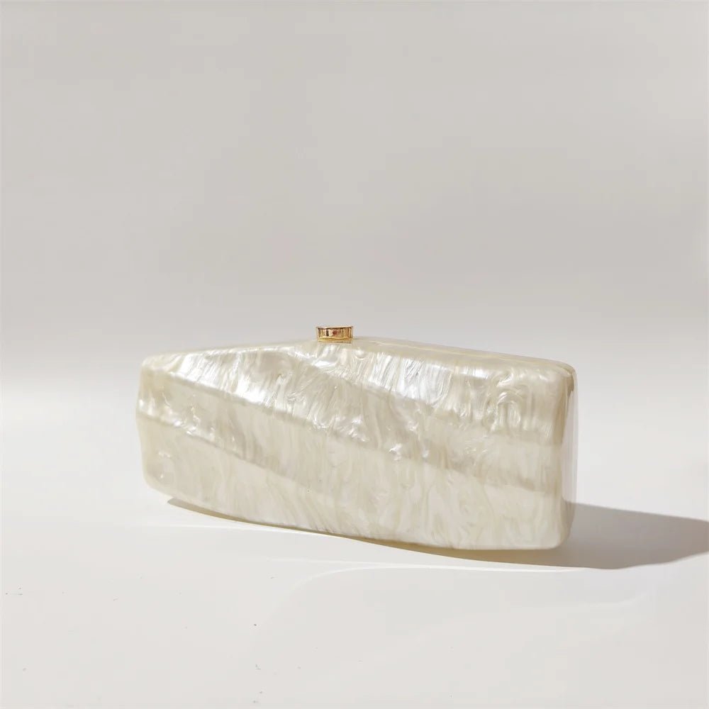 Pearl Marble Acrylic Box Clutch - Luzilly Bridal & Apparel