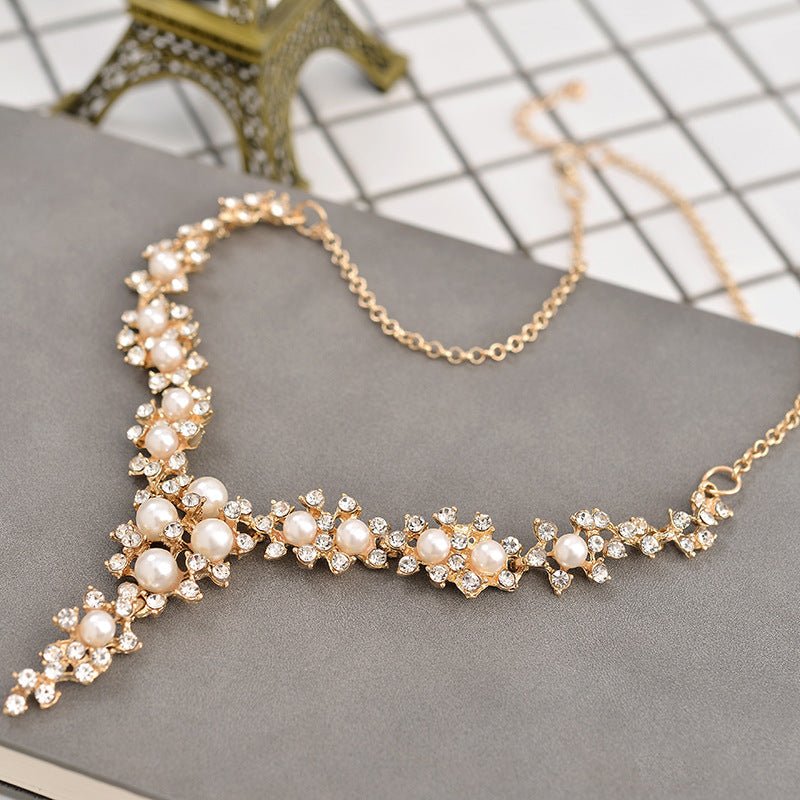 Pearl & Rhinestone Bridal Jewelry Set - Luzilly Bridal & Apparel