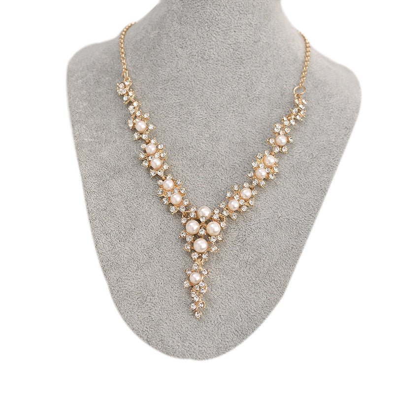 Pearl & Rhinestone Bridal Jewelry Set - Luzilly Bridal & Apparel