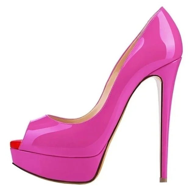 Peep-Toe Platform Stiletto Heels - Luzilly Bridal & Apparel