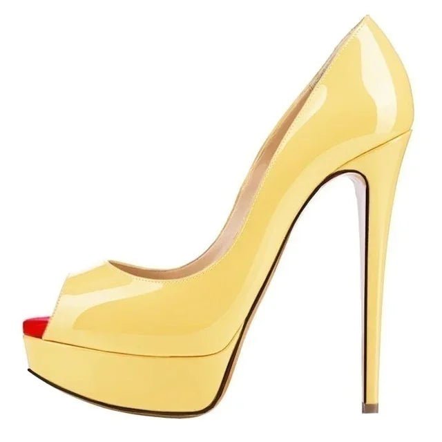 Peep-Toe Platform Stiletto Heels - Luzilly Bridal & Apparel