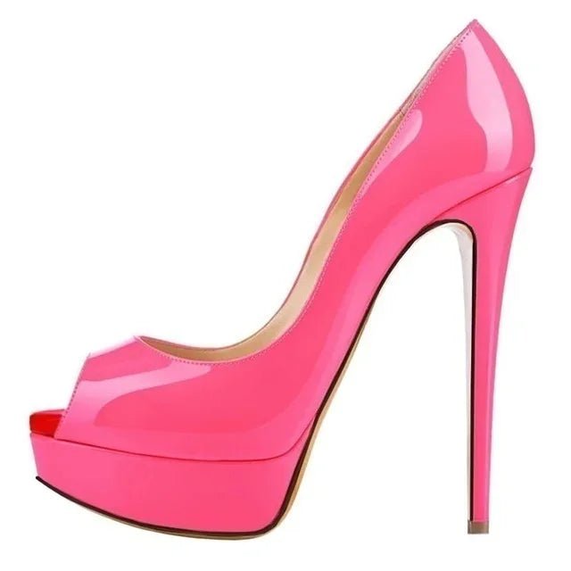 Peep-Toe Platform Stiletto Heels - Luzilly Bridal & Apparel