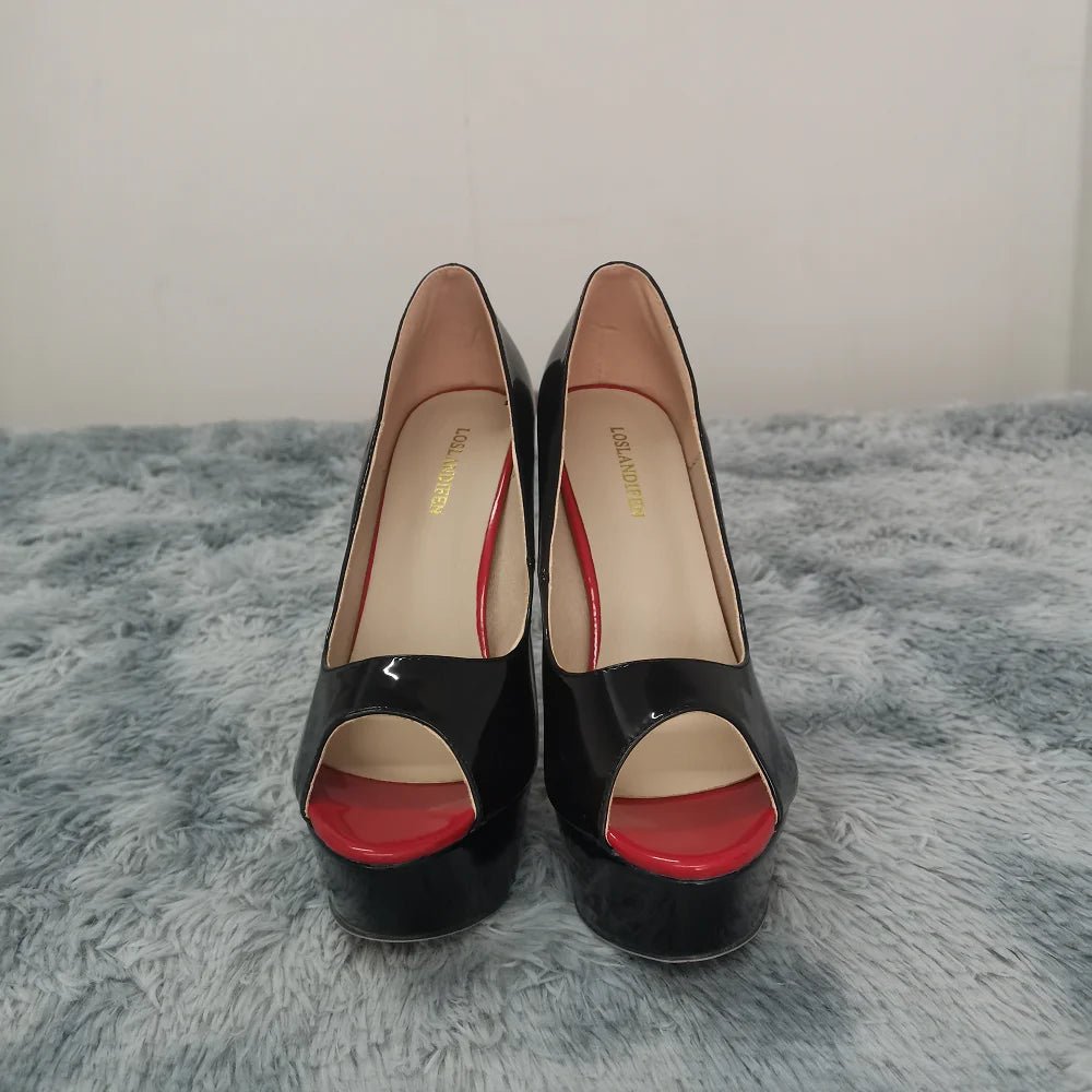 Peep-Toe Platform Stiletto Heels - Luzilly Bridal & Apparel