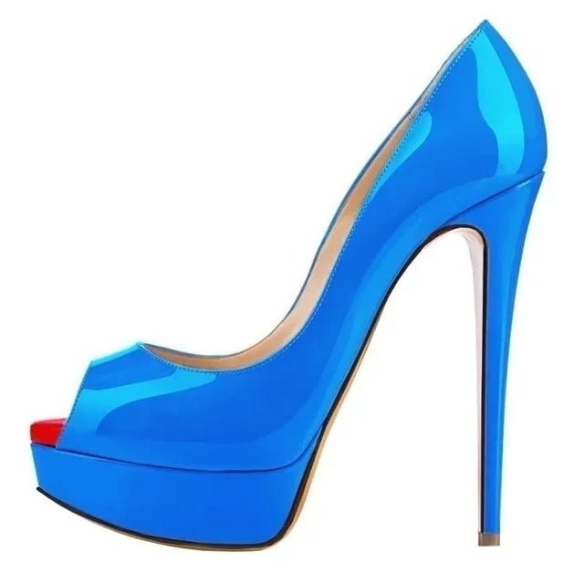 Peep-Toe Platform Stiletto Heels - Luzilly Bridal & Apparel